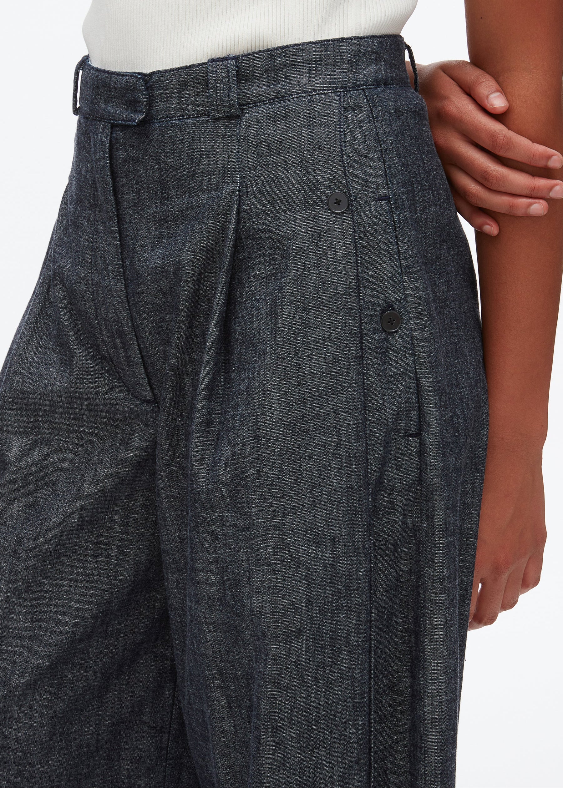 Double Pleat Wide Leg Pant