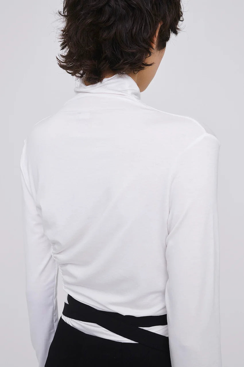 JERSEY ASYMMETRIC DRAPED TOP
