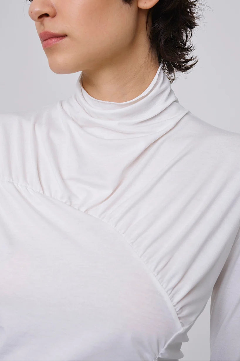 JERSEY ASYMMETRIC DRAPED TOP