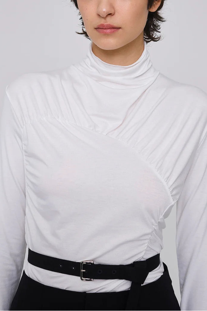 JERSEY ASYMMETRIC DRAPED TOP