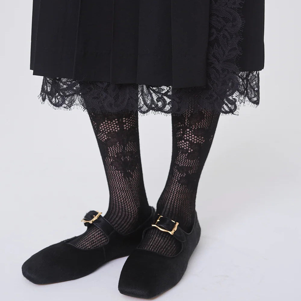 WOOL LACE KNIT TIGHTS