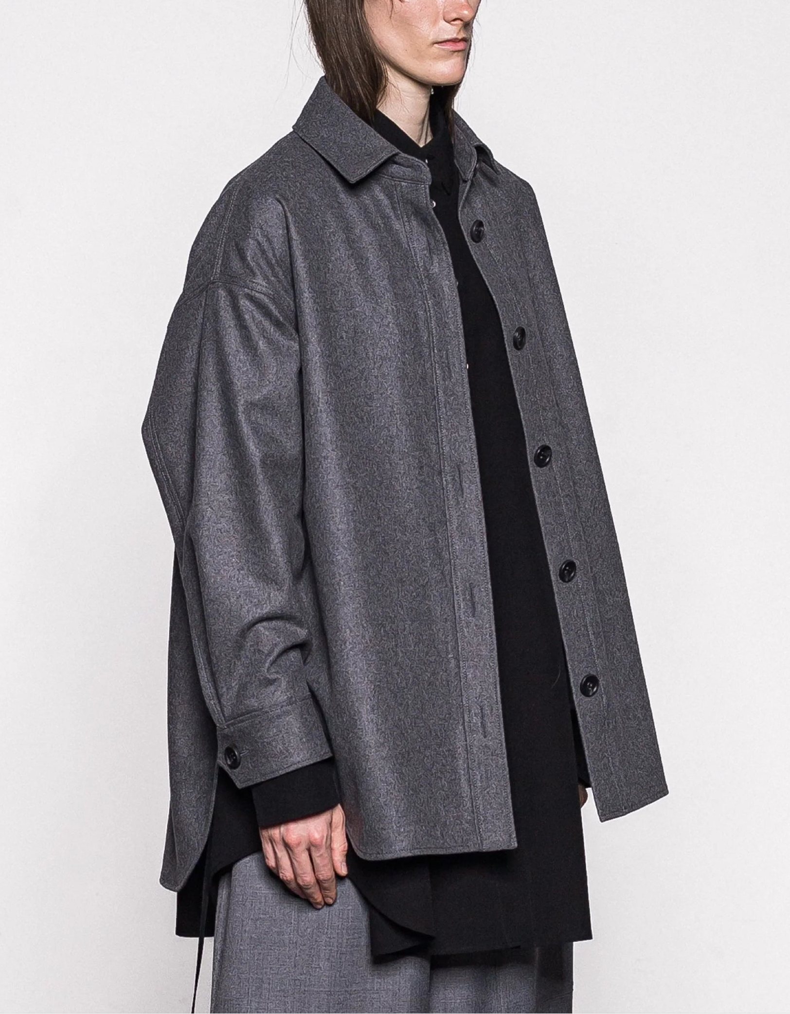 Compressed Melton Overshirt