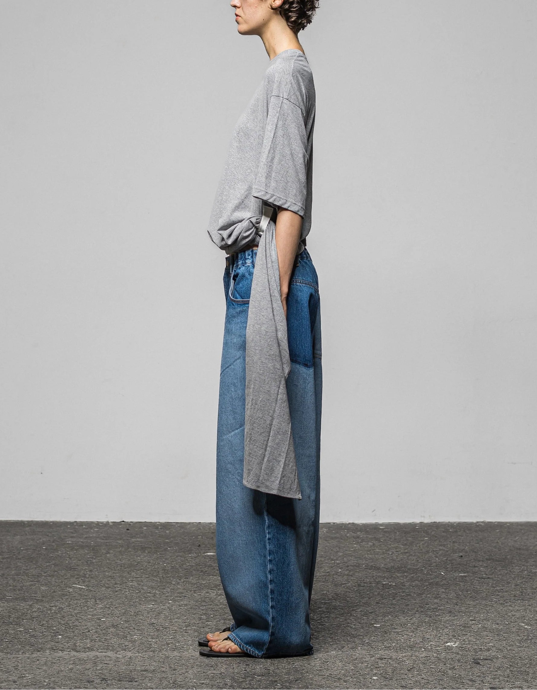 Elastic waist super loose denim