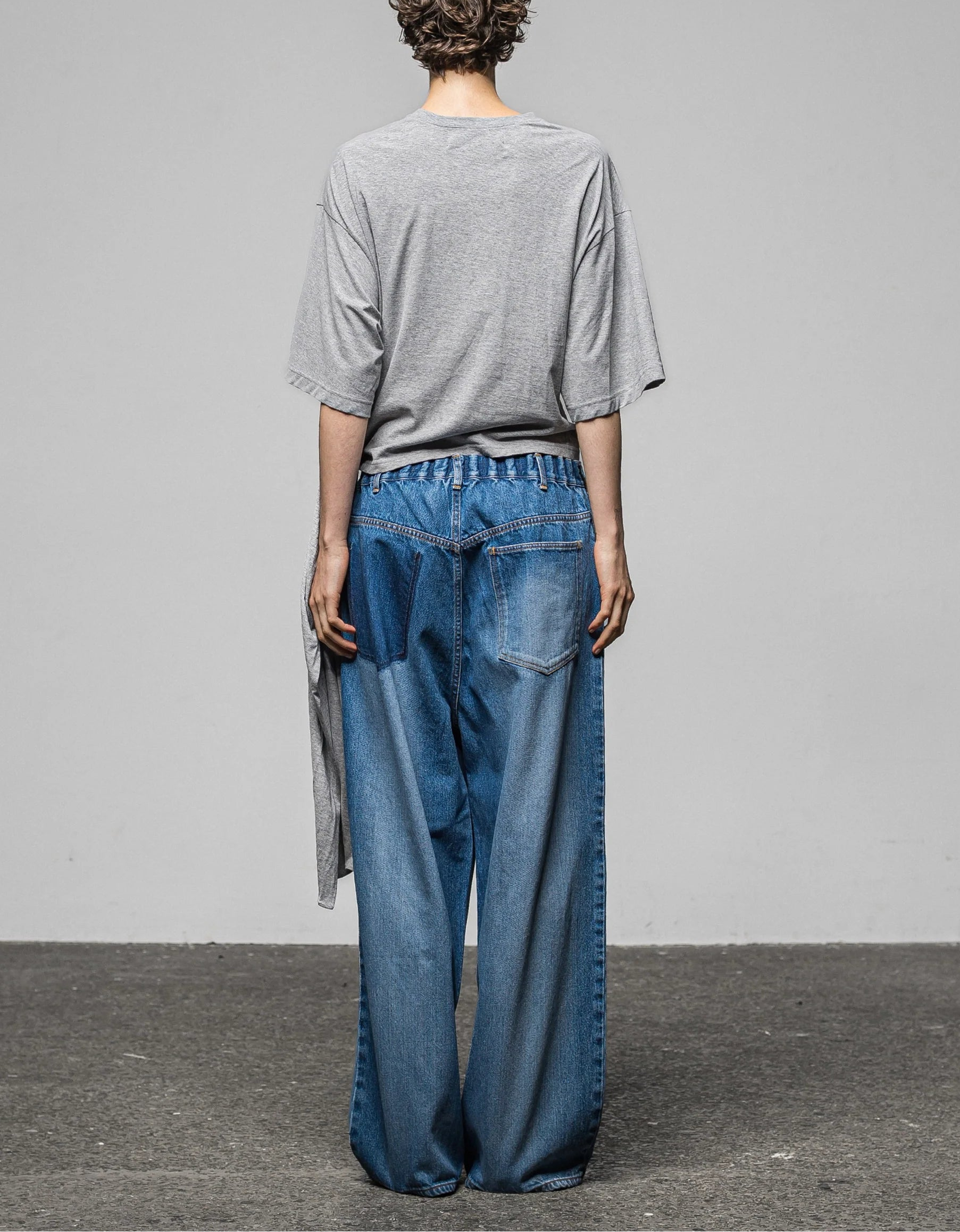 Elastic waist super loose denim
