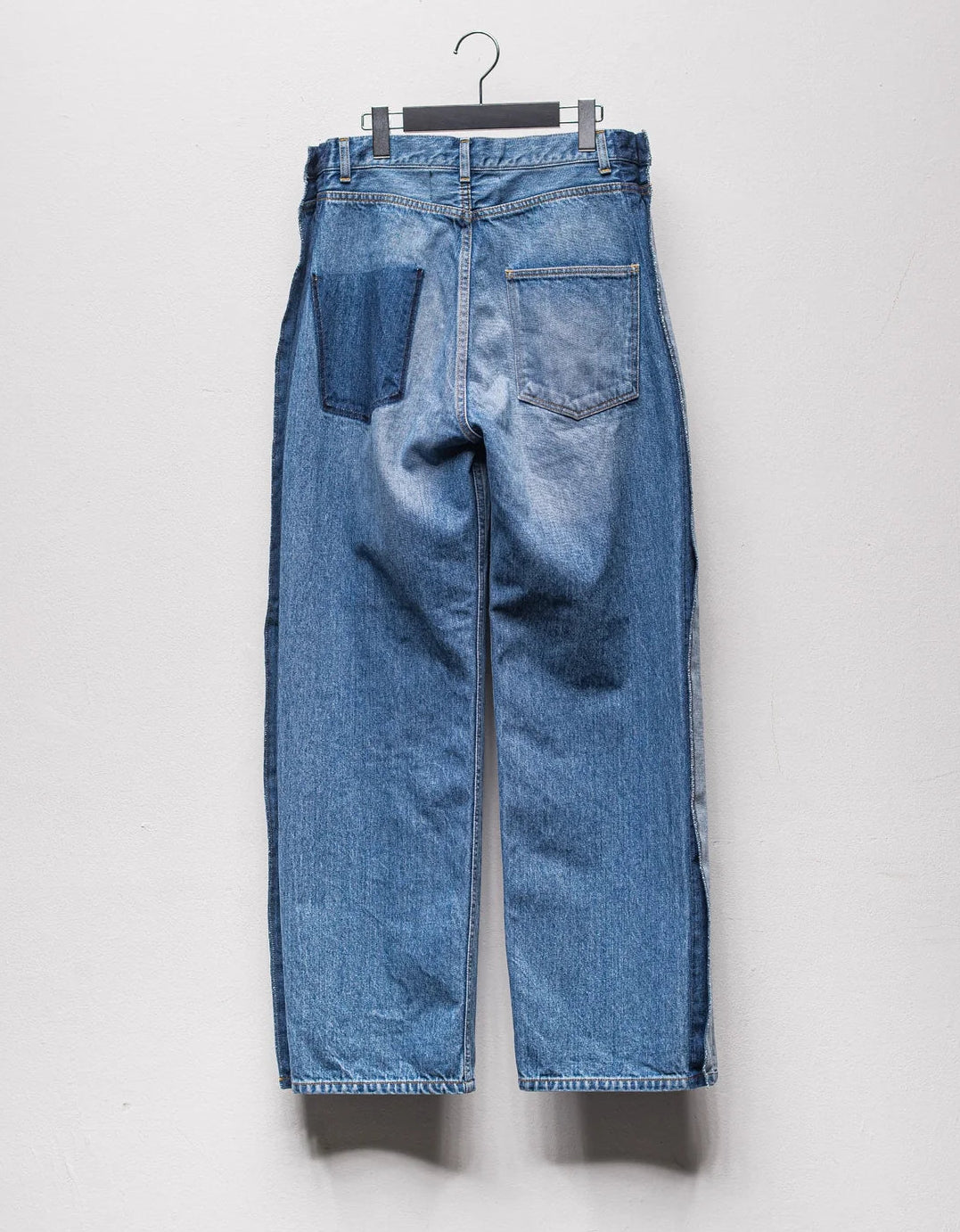 Side folded loose straight denim