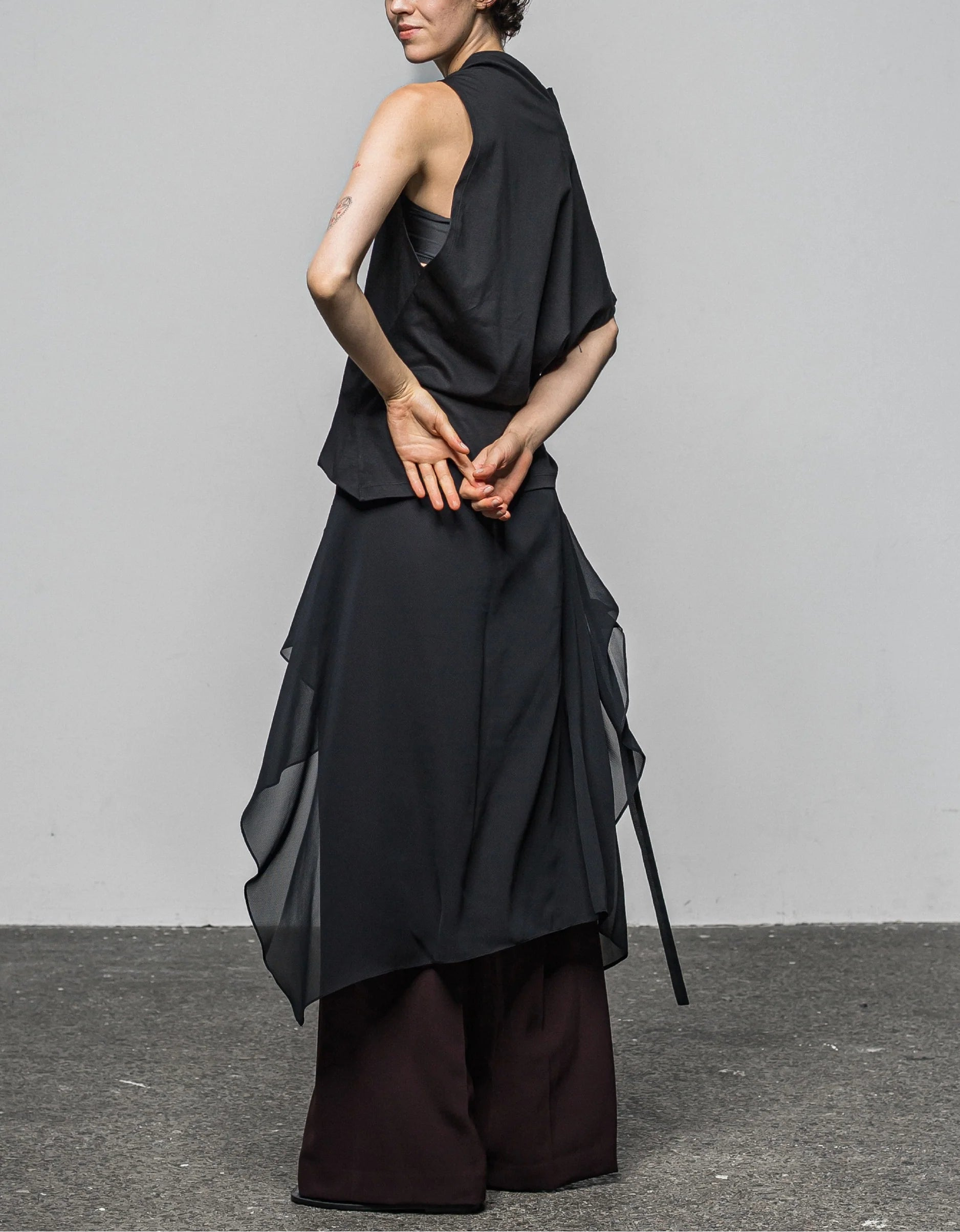 Sheer layered pants