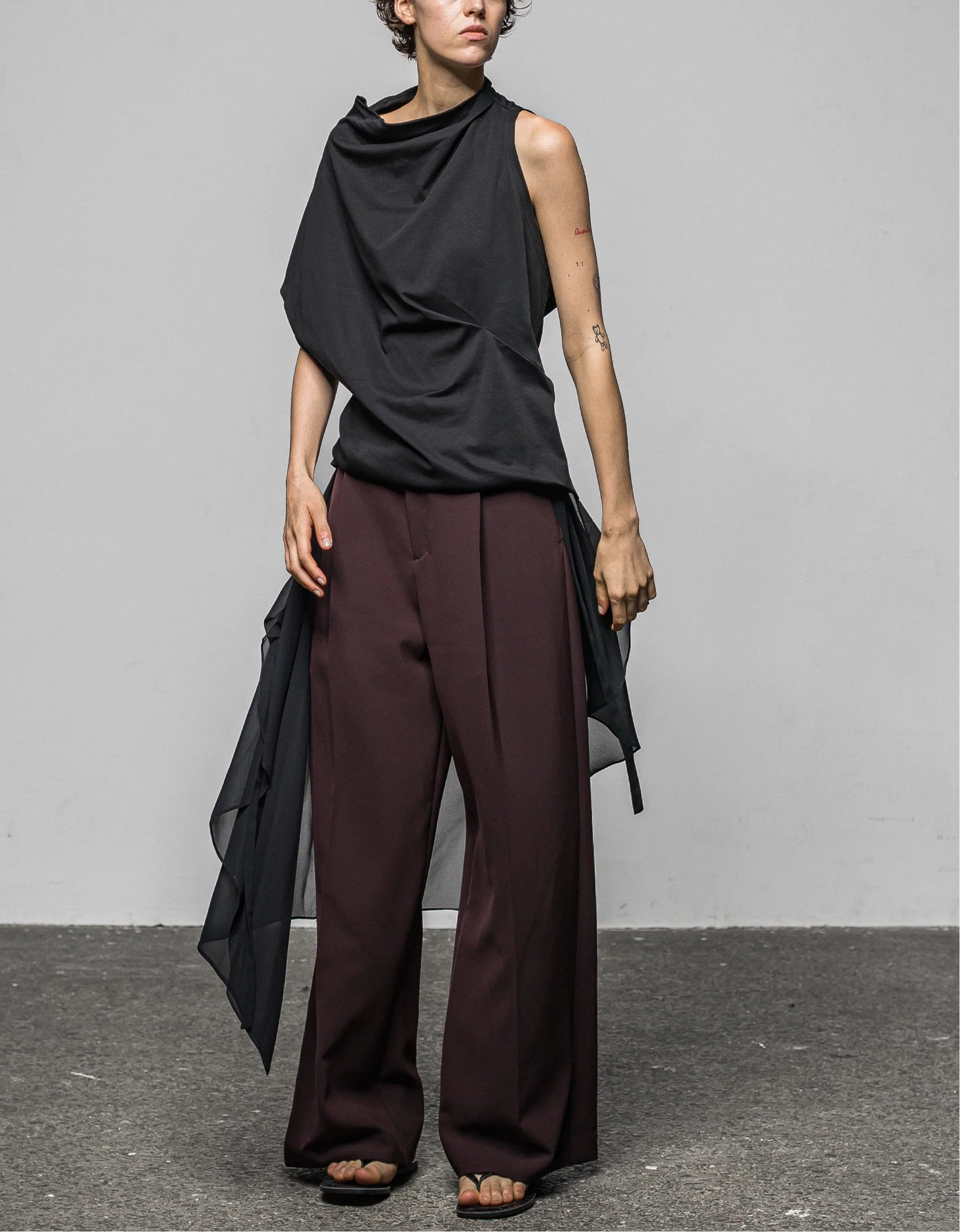 Sheer layered pants
