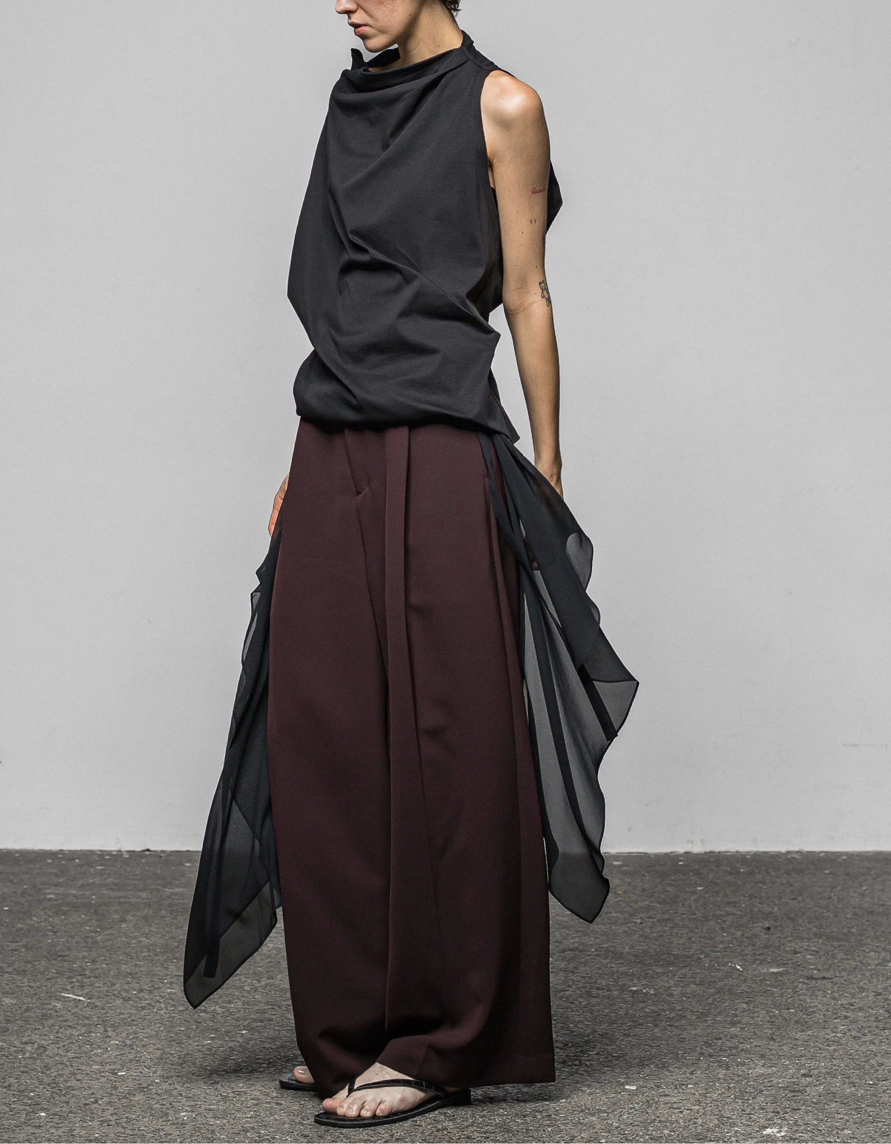 Sheer layered pants