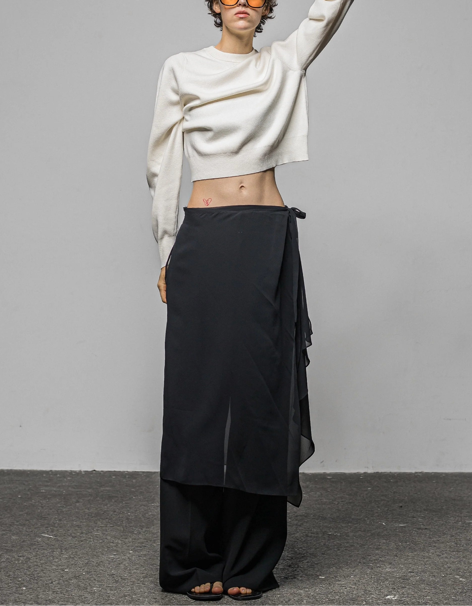 Sheer layered pants