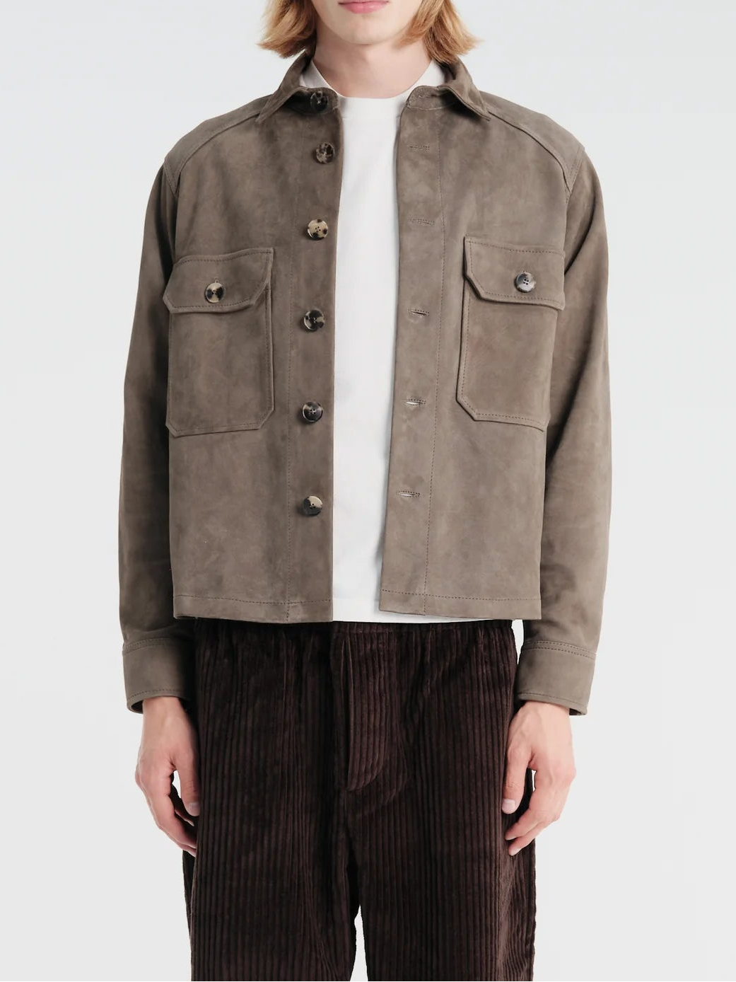 Juergen Military Lamb Suede Overshirt