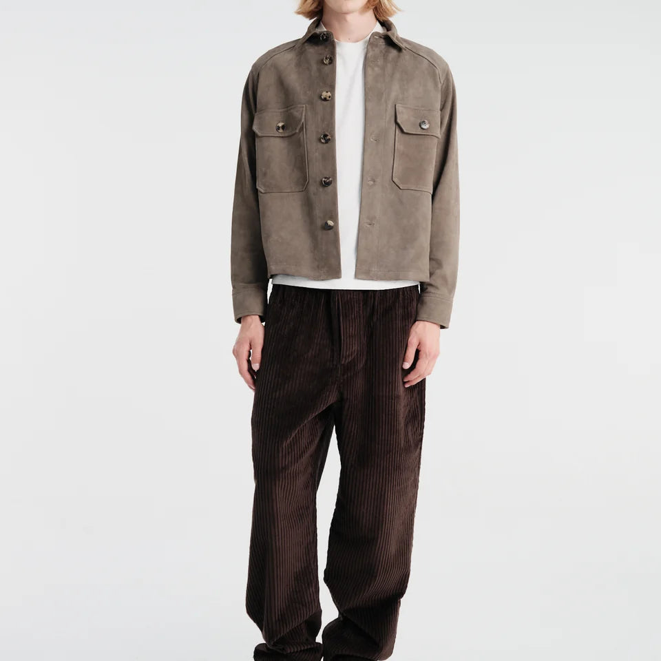 Juergen Military Lamb Suede Overshirt