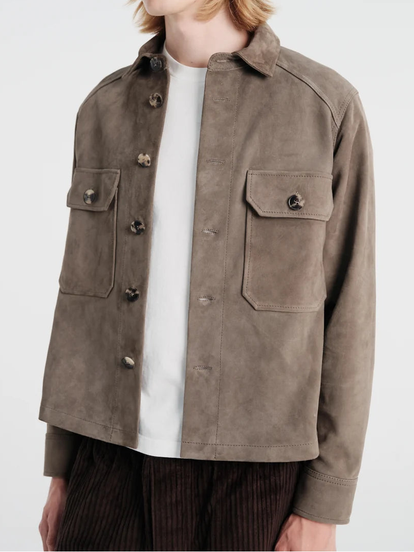 Juergen Military Lamb Suede Overshirt