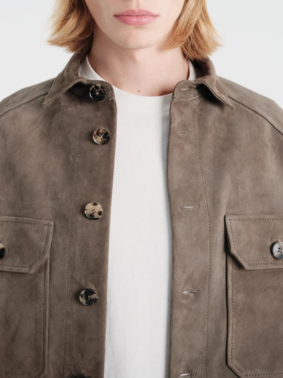 Juergen Military Lamb Suede Overshirt