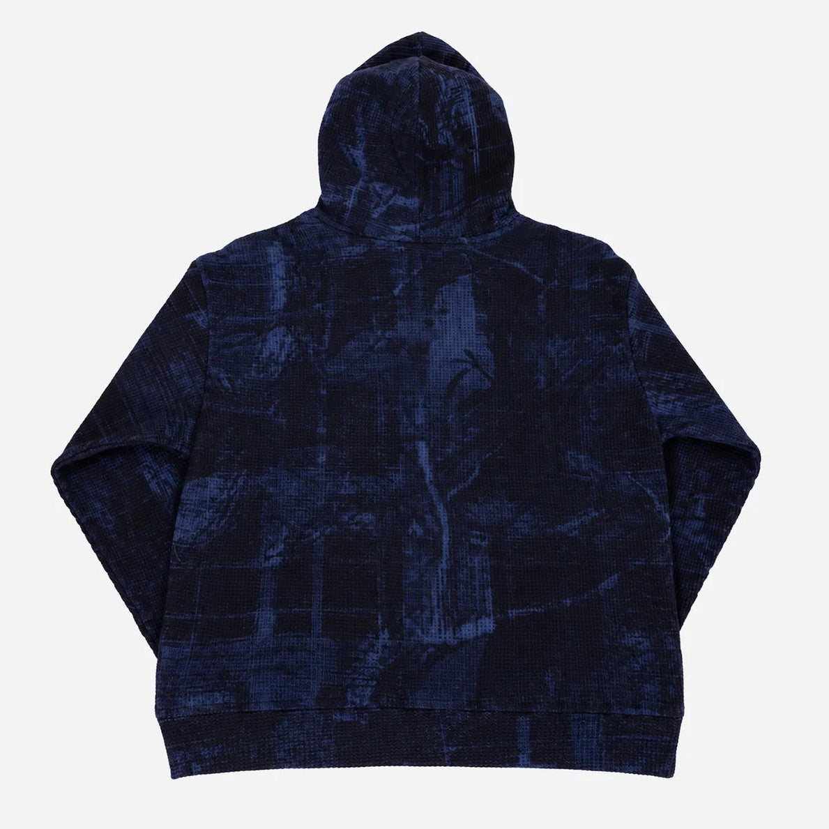 CONCEALED WASHED WAFFLE THERMAL ZIP HOODIE