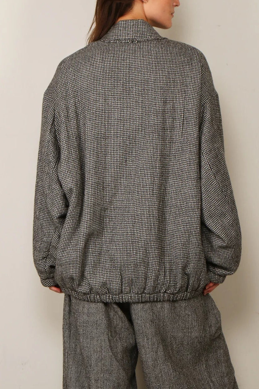Padded Woven Cardigan