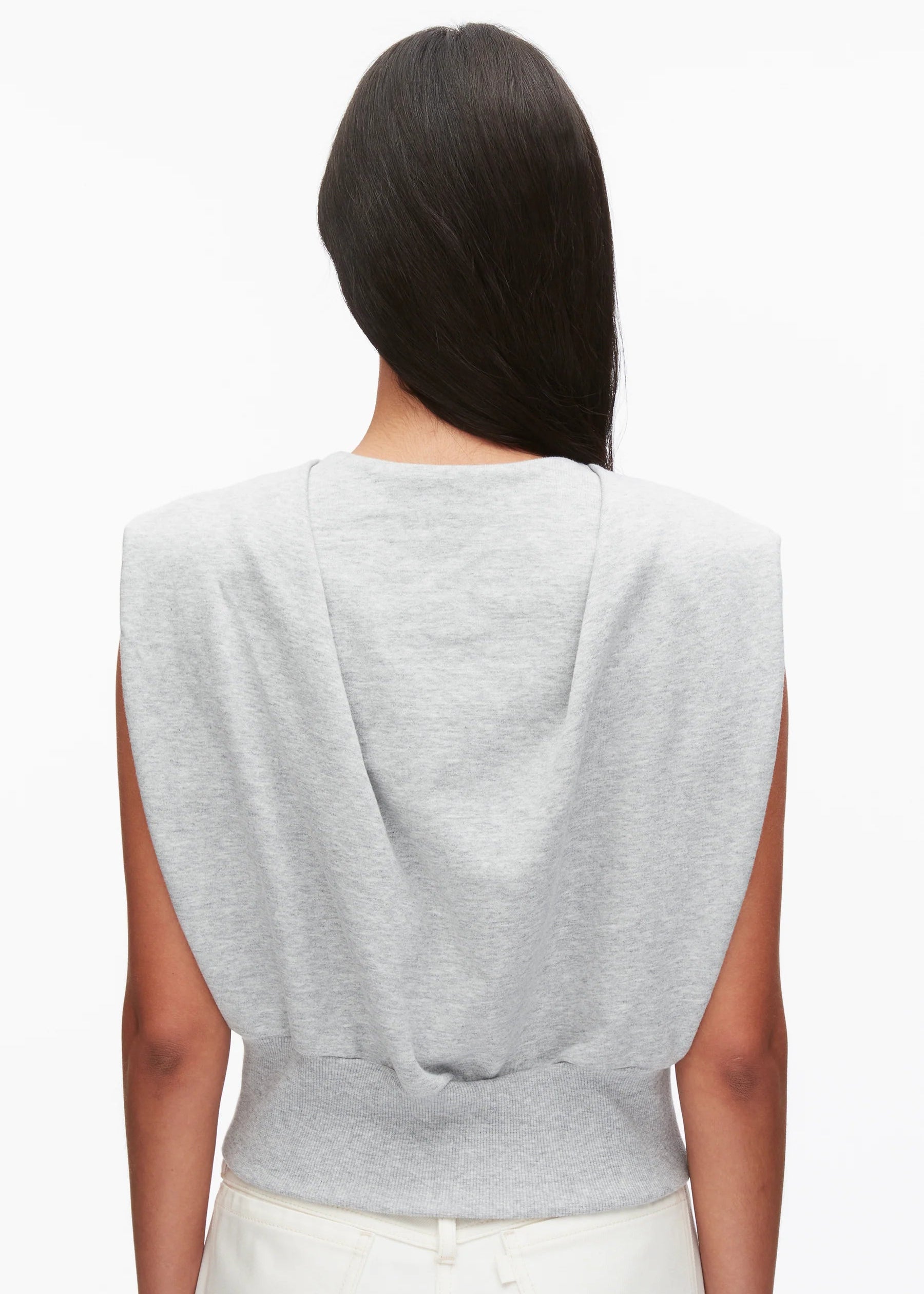 Draped Sleeveless French Terry Top