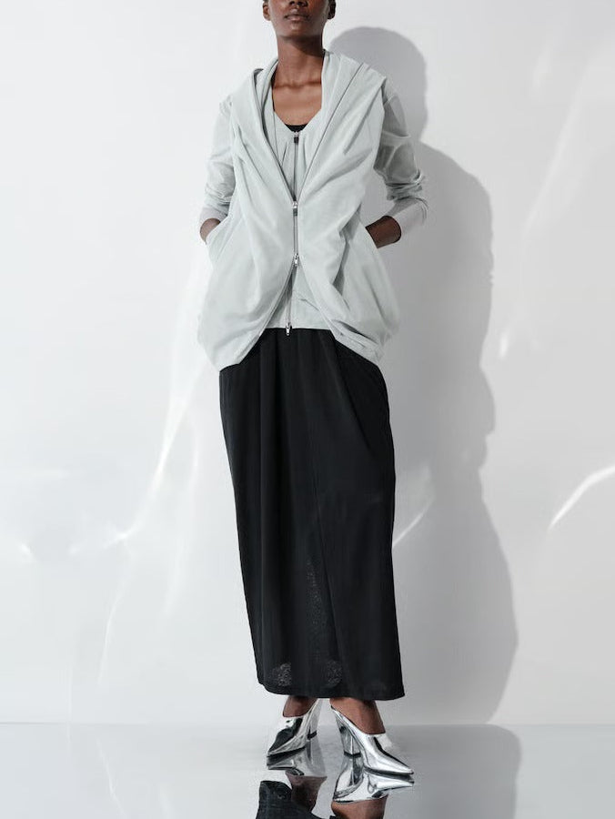 Nylon Power Net Double-Zip Cardigan
