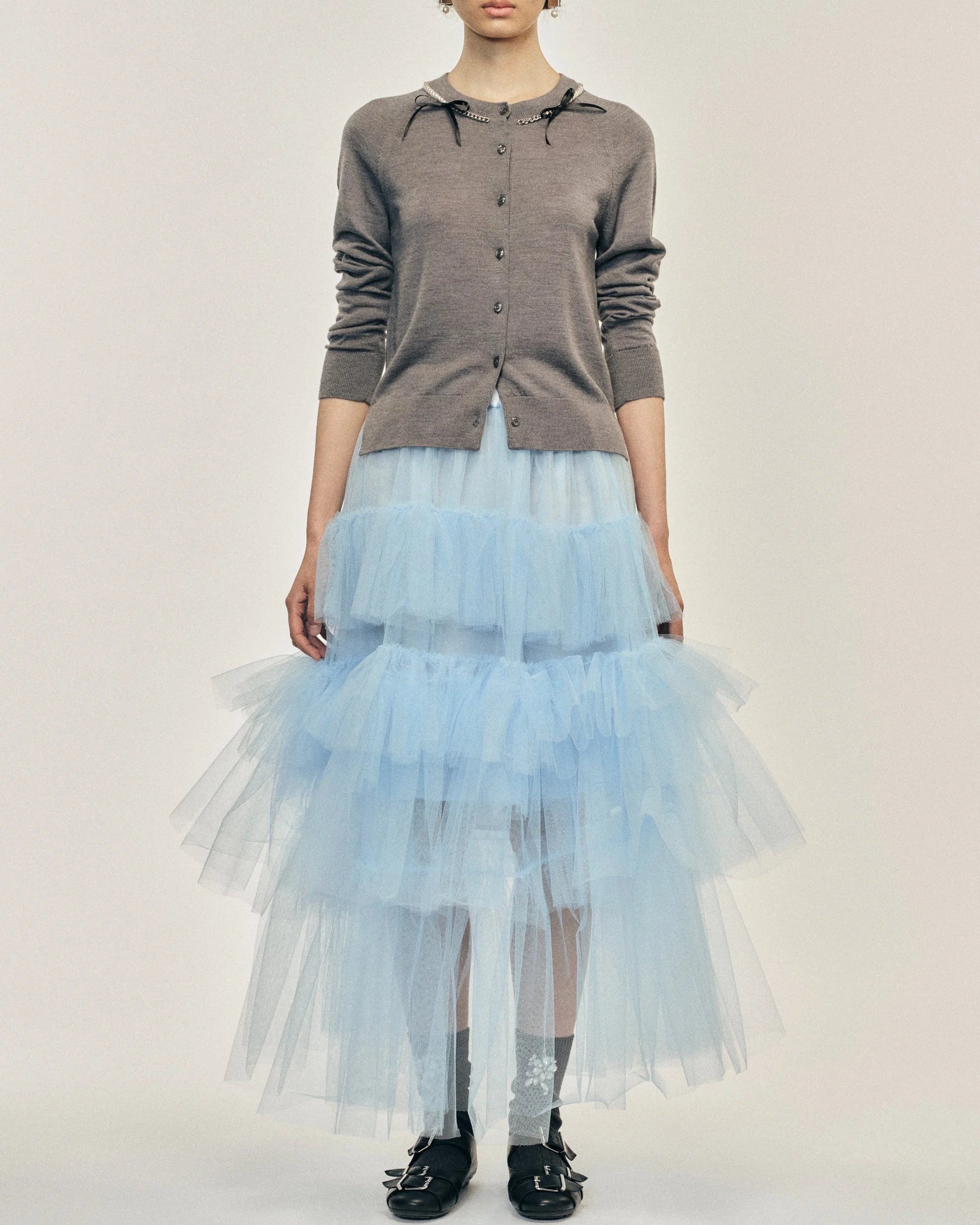 Simone Rocha（シモーネ・ロシャ）| Pearl & Chain Bow Cardigan カーディガン – MONA MACHO